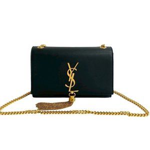 YVES SAINT LAURENT Black Leather Shoulder Bag